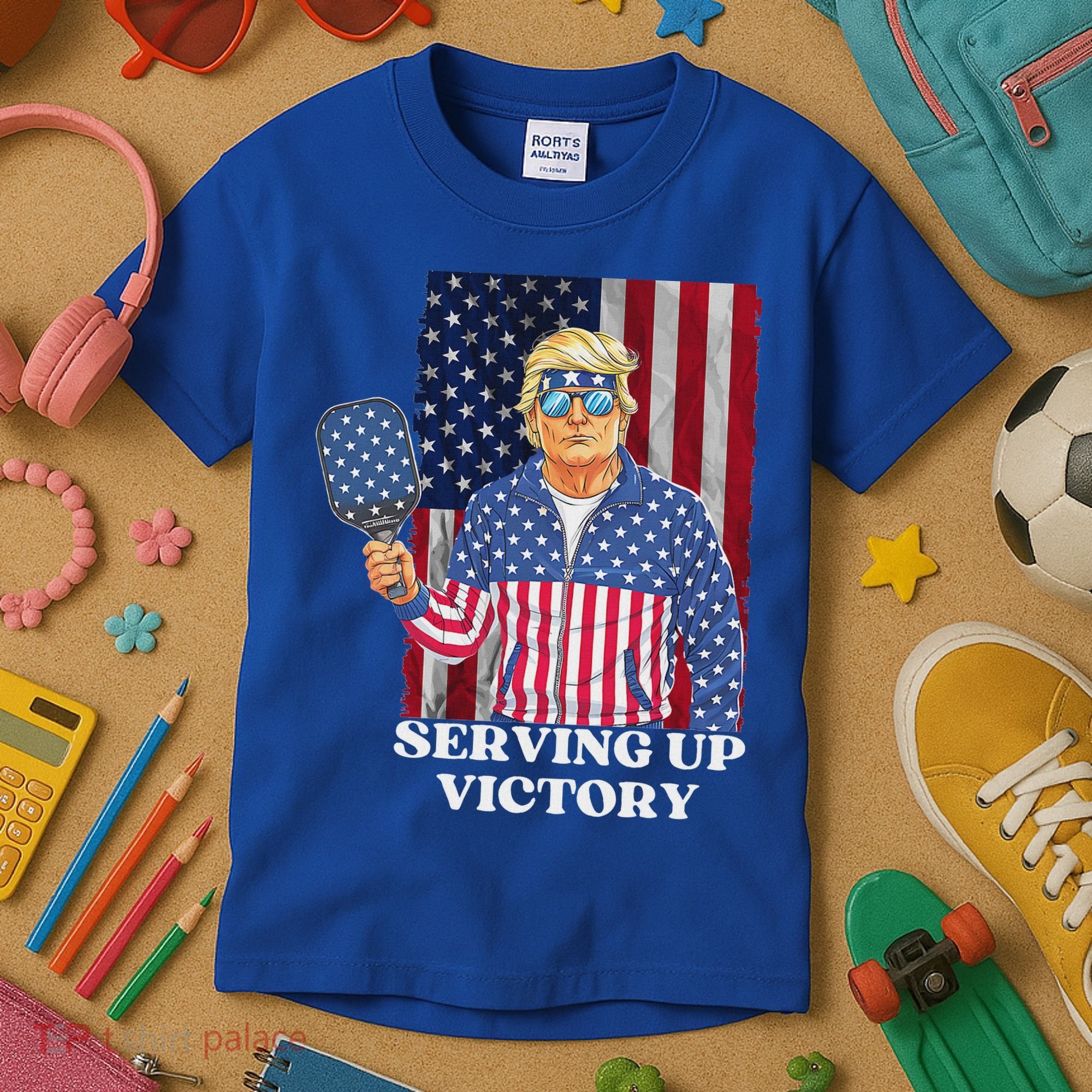 Usa Pickleball Champ Patriotic Trump Political Kids T-Shirt