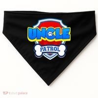 Uncle Patrol Dog Funny Gift Birthday Party USA-Made Doggie Bandana thumb 0