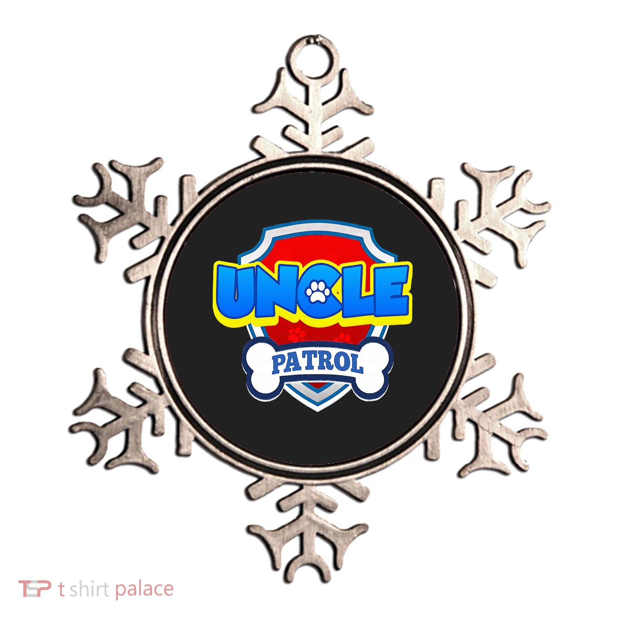 Uncle Patrol Dog Funny Gift Birthday Party Ornament