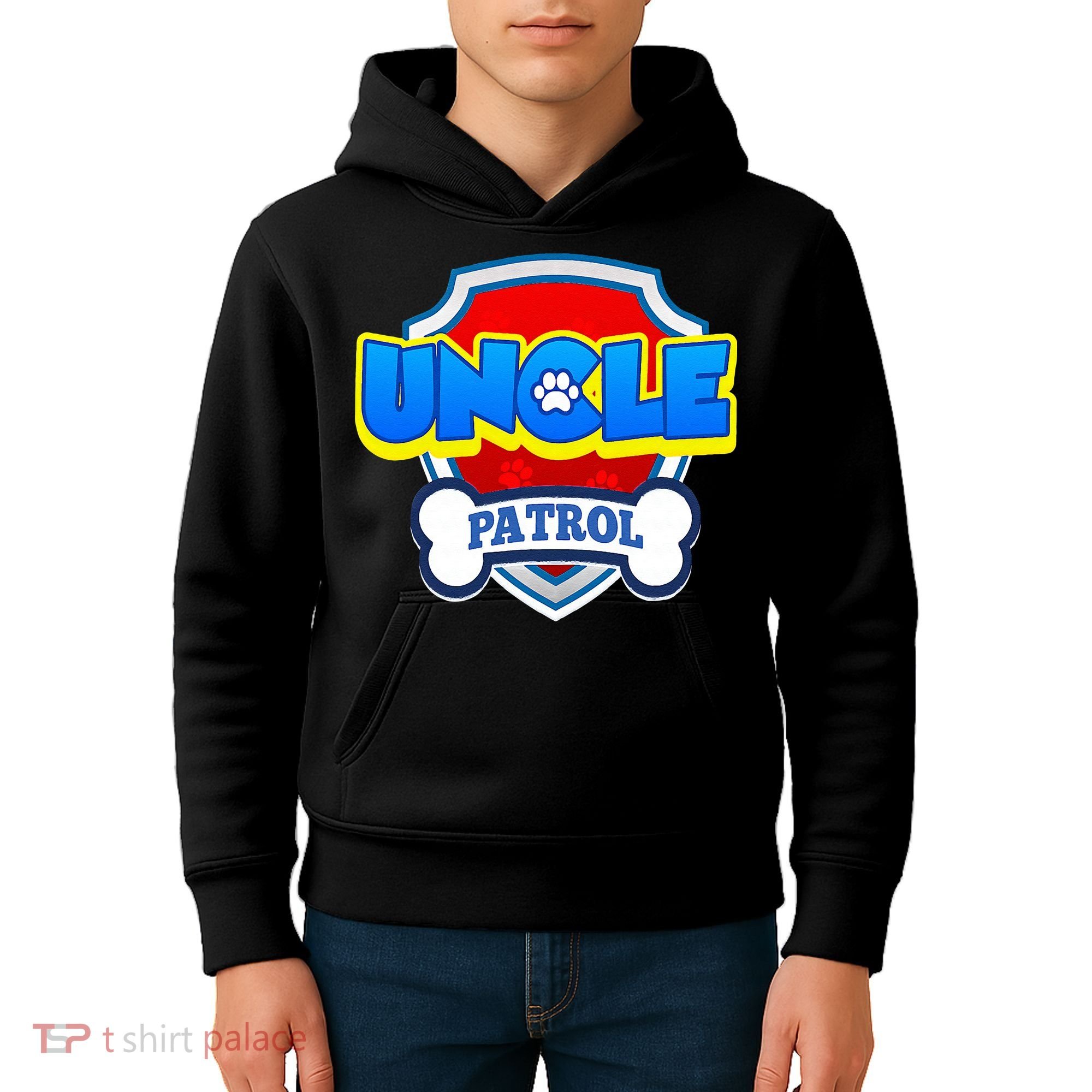 Uncle Patrol Dog Funny Gift Birthday Party Kids Hoodie