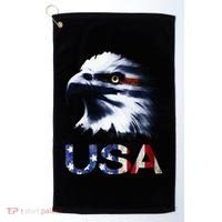 USA Patriotic Eagle Head 4th Of July Independence Day Golf Towel thumb 0