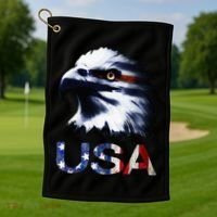 USA Patriotic Eagle Head 4th Of July Independence Day Golf Towel thumb 1