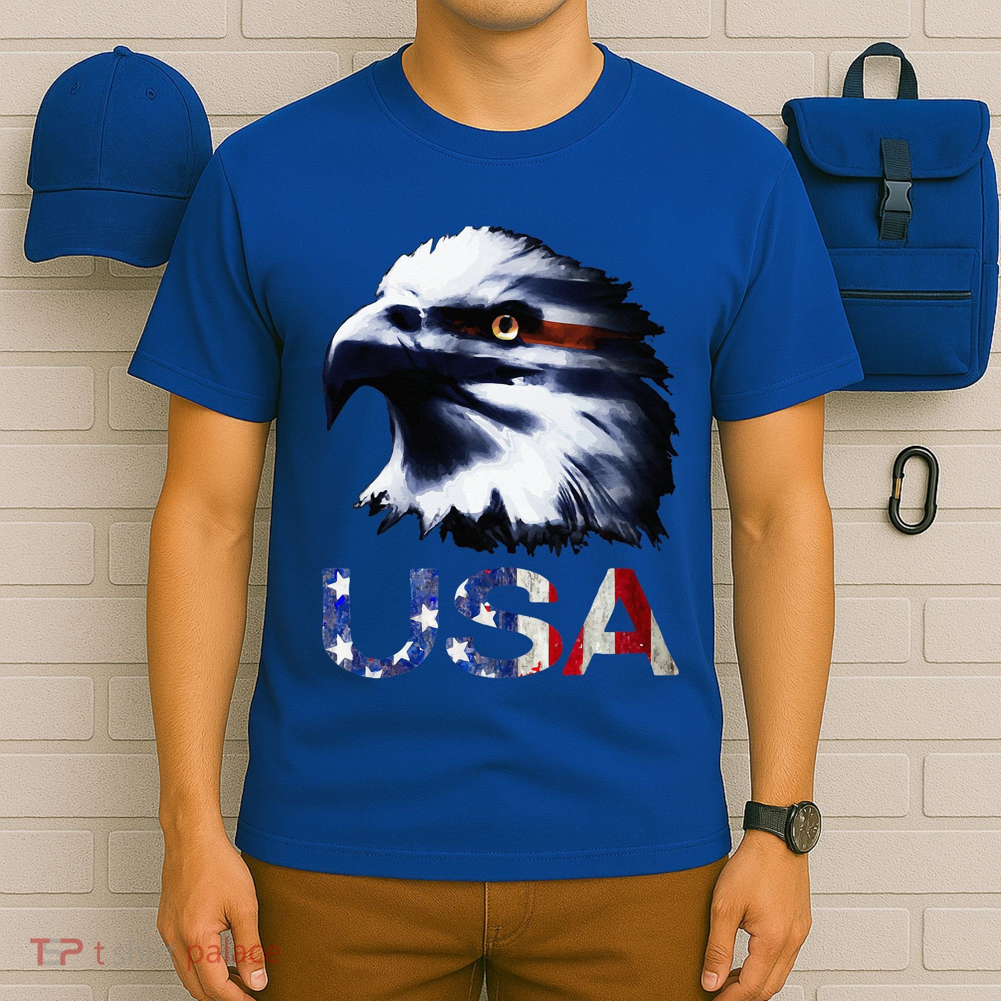 USA Patriotic Eagle Head 4th Of July Independence Day T-Shirt