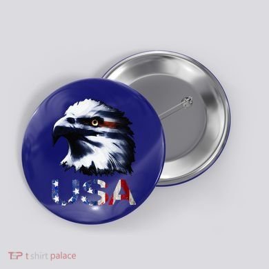 USA Patriotic Eagle Head 4th Of July Independence Day Button