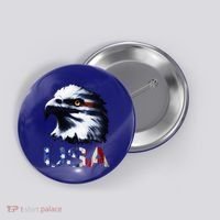 USA Patriotic Eagle Head 4th Of July Independence Day Button thumb 0