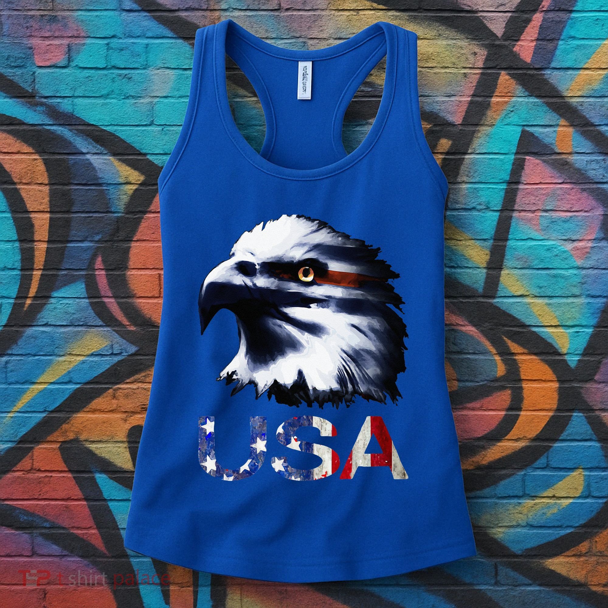 USA Patriotic Eagle Head 4th Of July Independence Day Women's Tank Top