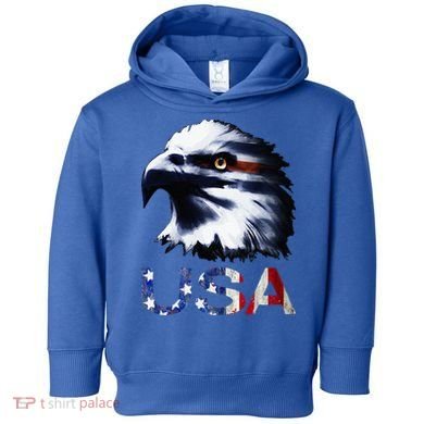 USA Patriotic Eagle Head 4th Of July Independence Day Toddler Hoodie