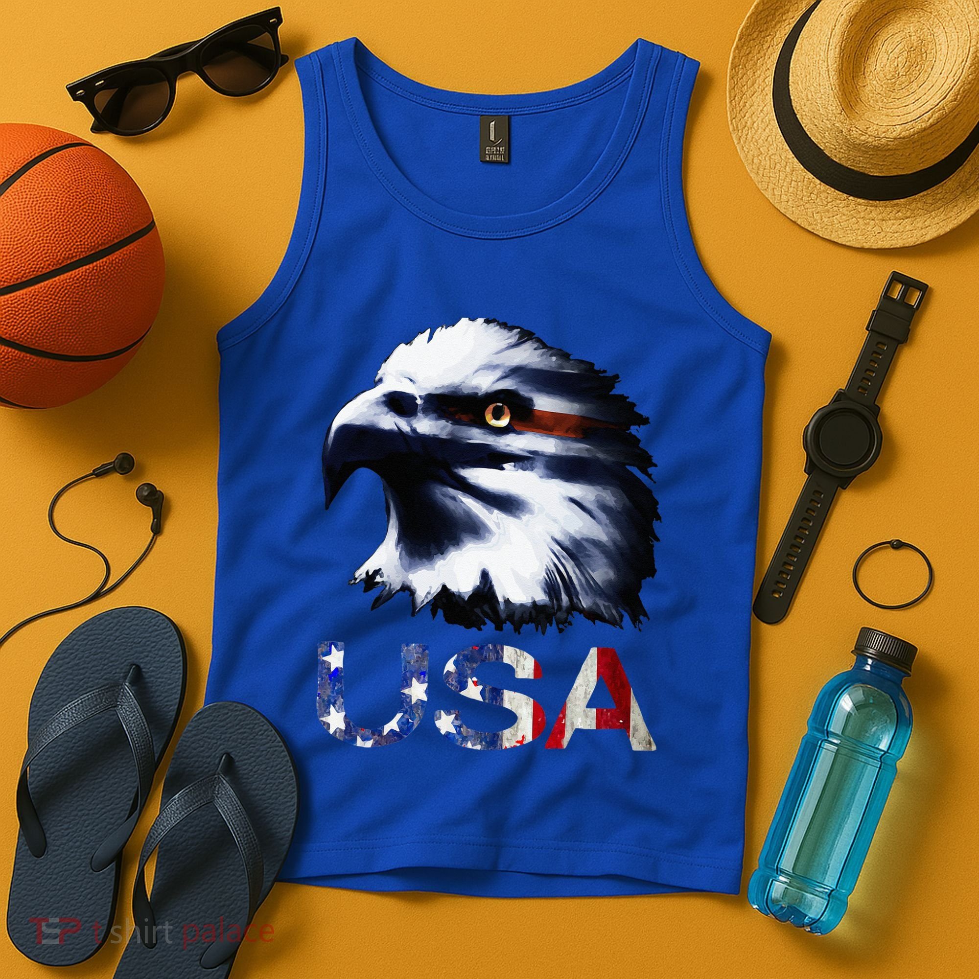 USA Patriotic Eagle Head 4th Of July Independence Day Tank Top