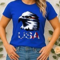 USA Patriotic Eagle Head 4th Of July Independence Day Women's T-Shirt thumb 2