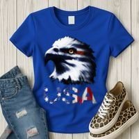 USA Patriotic Eagle Head 4th Of July Independence Day Women's T-Shirt thumb 3