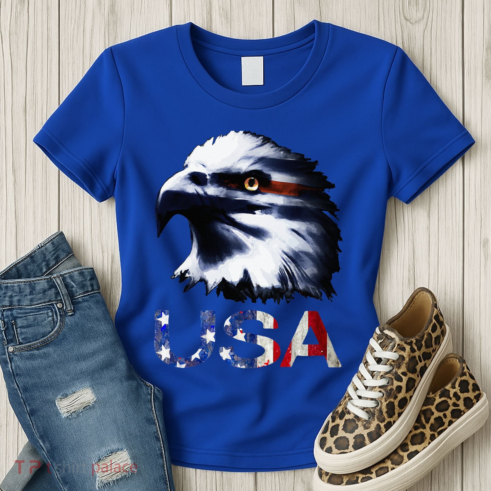 USA Patriotic Eagle Head 4th Of July Independence Day Women's T-Shirt