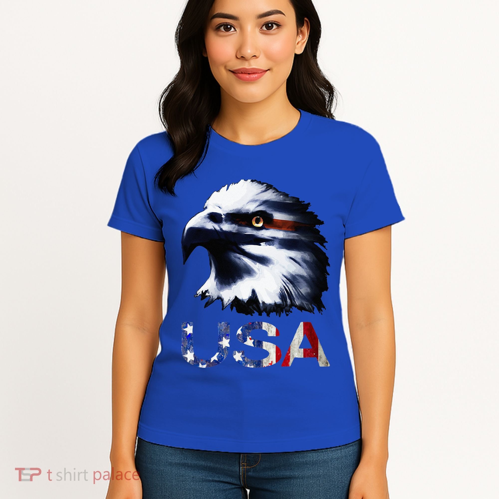 USA Patriotic Eagle Head 4th Of July Independence Day Women's T-Shirt