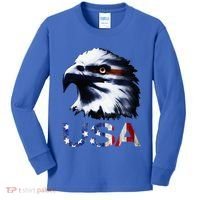 USA Patriotic Eagle Head 4th Of July Independence Day Kids Long Sleeve Shirt thumb 0