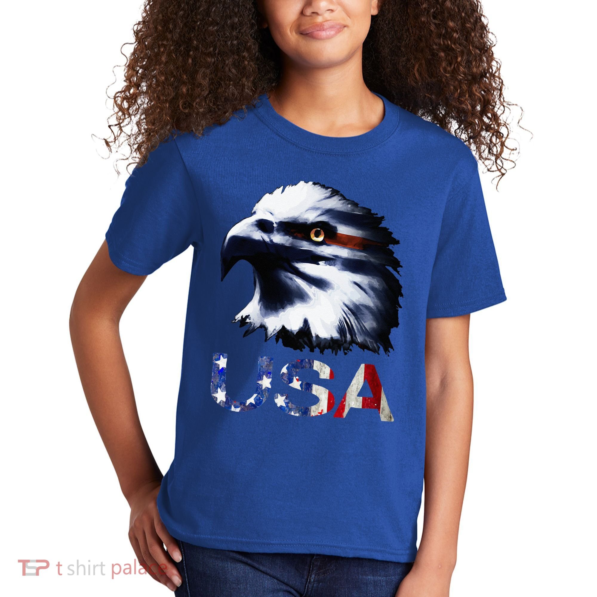 USA Patriotic Eagle Head 4th Of July Independence Day Kids T-Shirt