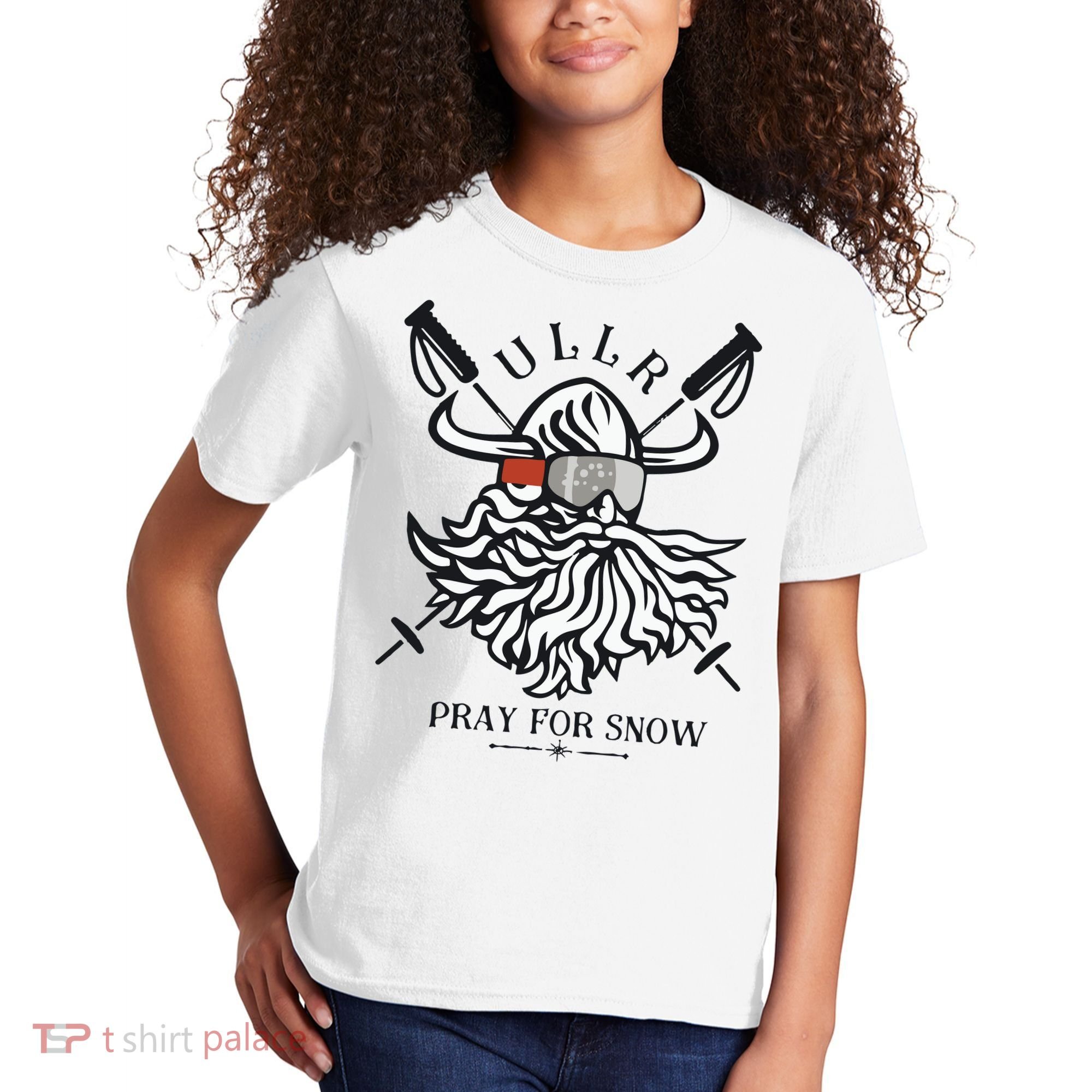 Ullr Pray For Snow Winter Is Coming Bring On The Snow Kids T-Shirt