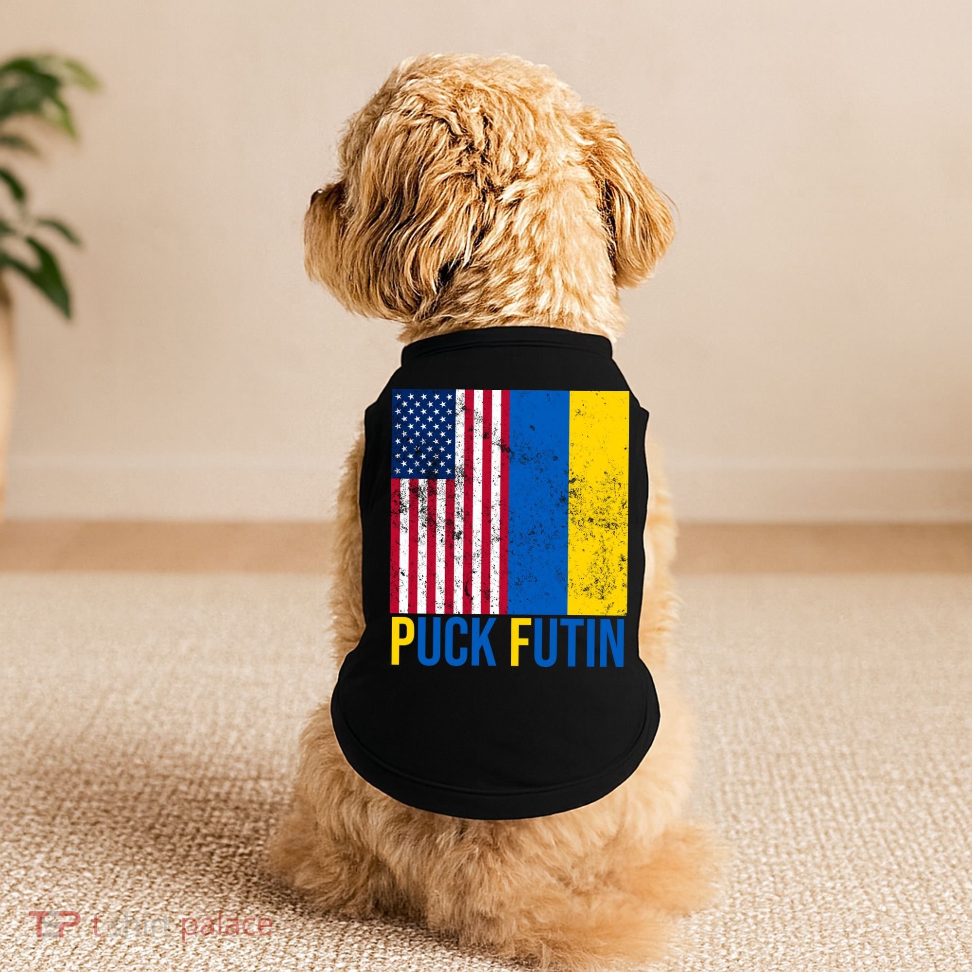 Ukraine Puck Futin USA Flag Doggie Tank