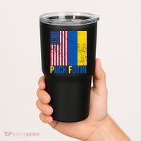 Ukraine Puck Futin USA Flag Tumbler thumb 2