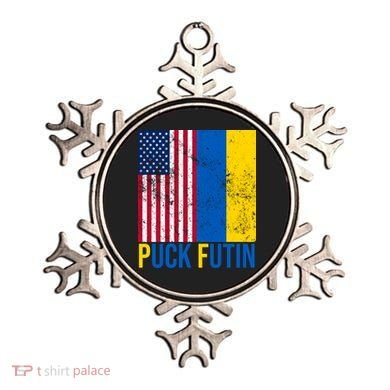 Ukraine Puck Futin USA Flag Ornament