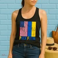 Ukraine Puck Futin USA Flag Women's Tank Top thumb 2