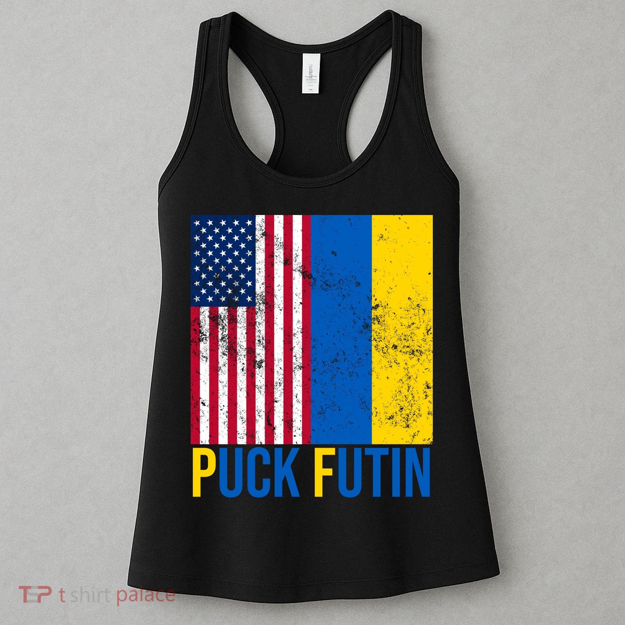 Ukraine Puck Futin USA Flag Women's Tank Top
