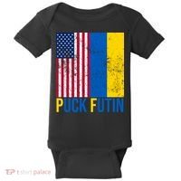 Ukraine Puck Futin USA Flag Baby Bodysuit thumb 0