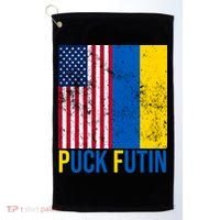 Ukraine Puck Futin USA Flag Golf Towel thumb 0