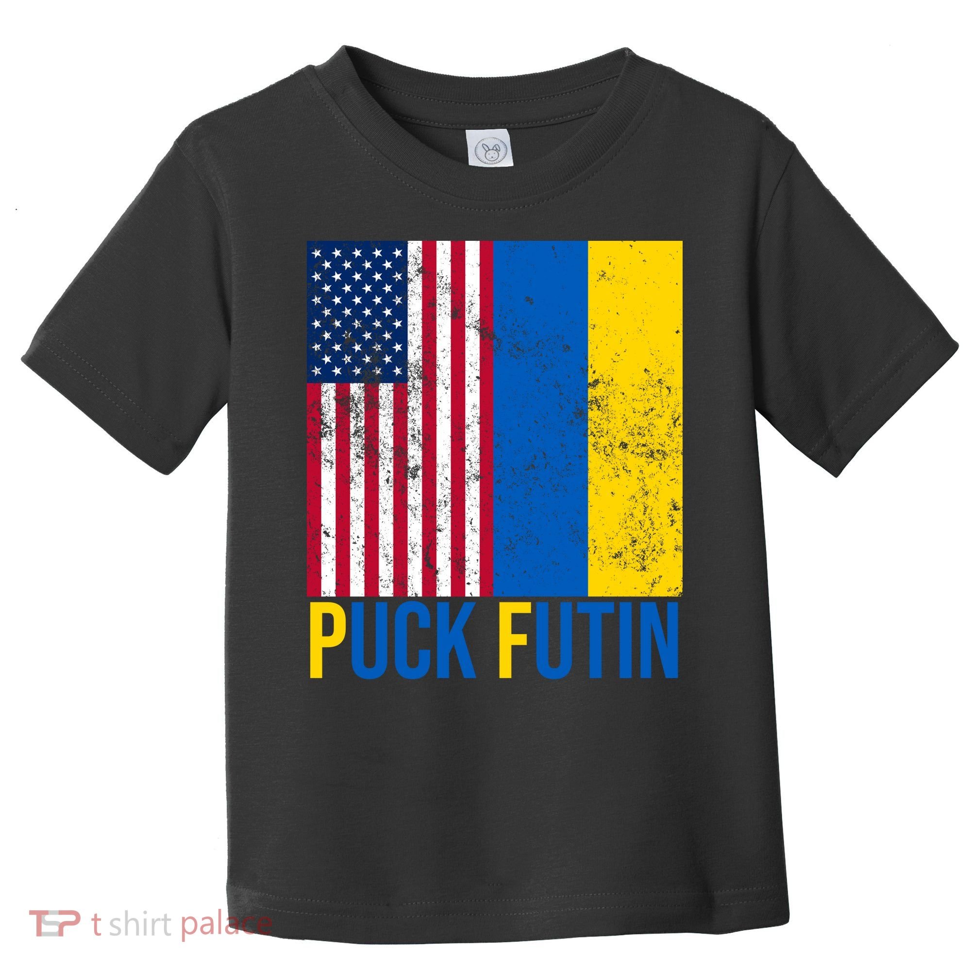 Ukraine Puck Futin USA Flag Toddler T-Shirt