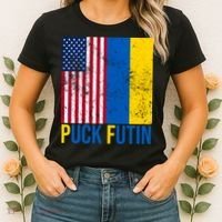 Ukraine Puck Futin USA Flag Women's T-Shirt thumb 2