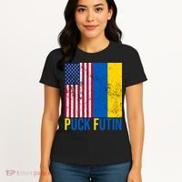 Ukraine Puck Futin USA Flag Women's T-Shirt thumb 4