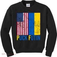 Ukraine Puck Futin USA Flag Kids Sweatshirt thumb 0
