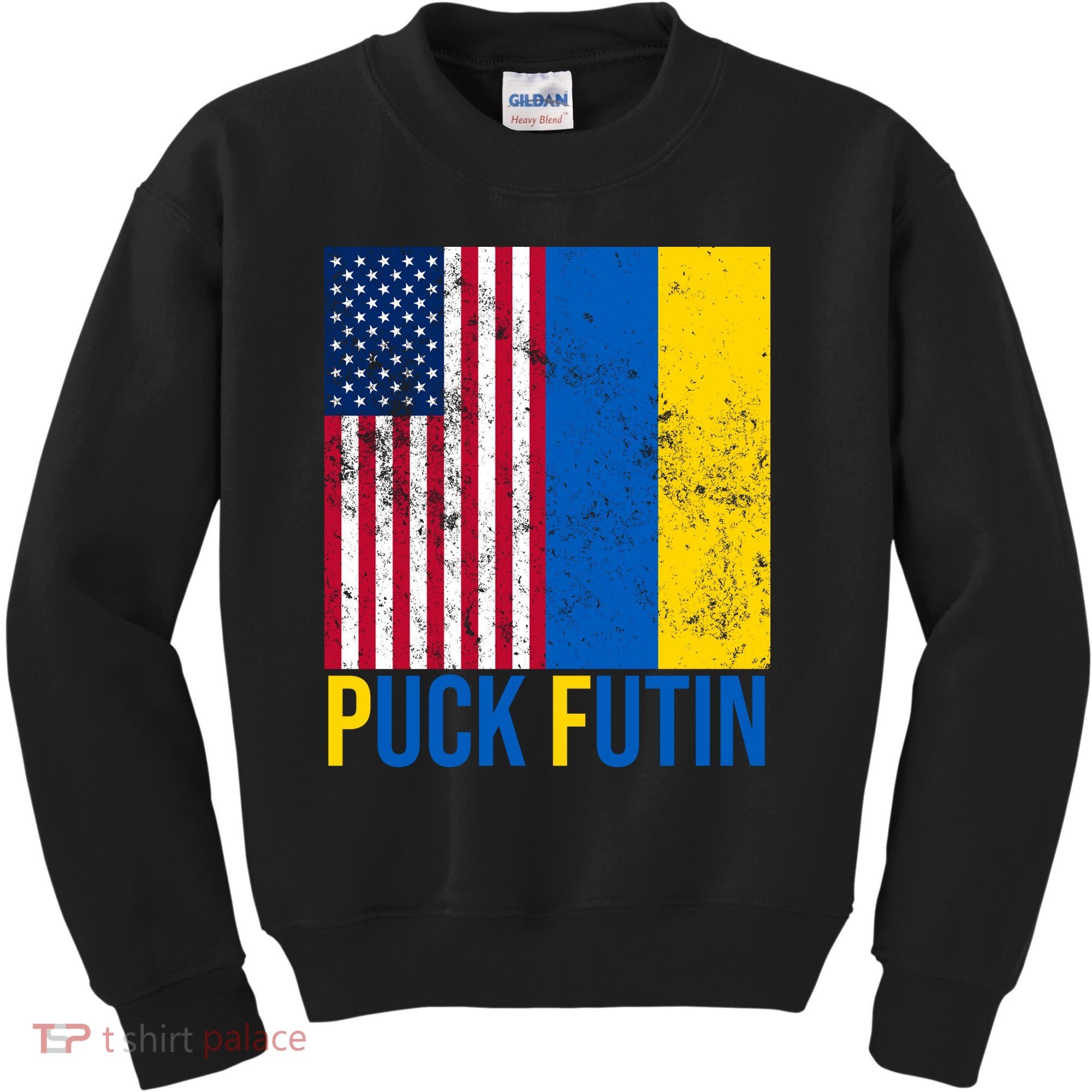 Ukraine Puck Futin USA Flag Kids Sweatshirt