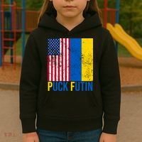 Ukraine Puck Futin USA Flag Kids Hoodie thumb 3