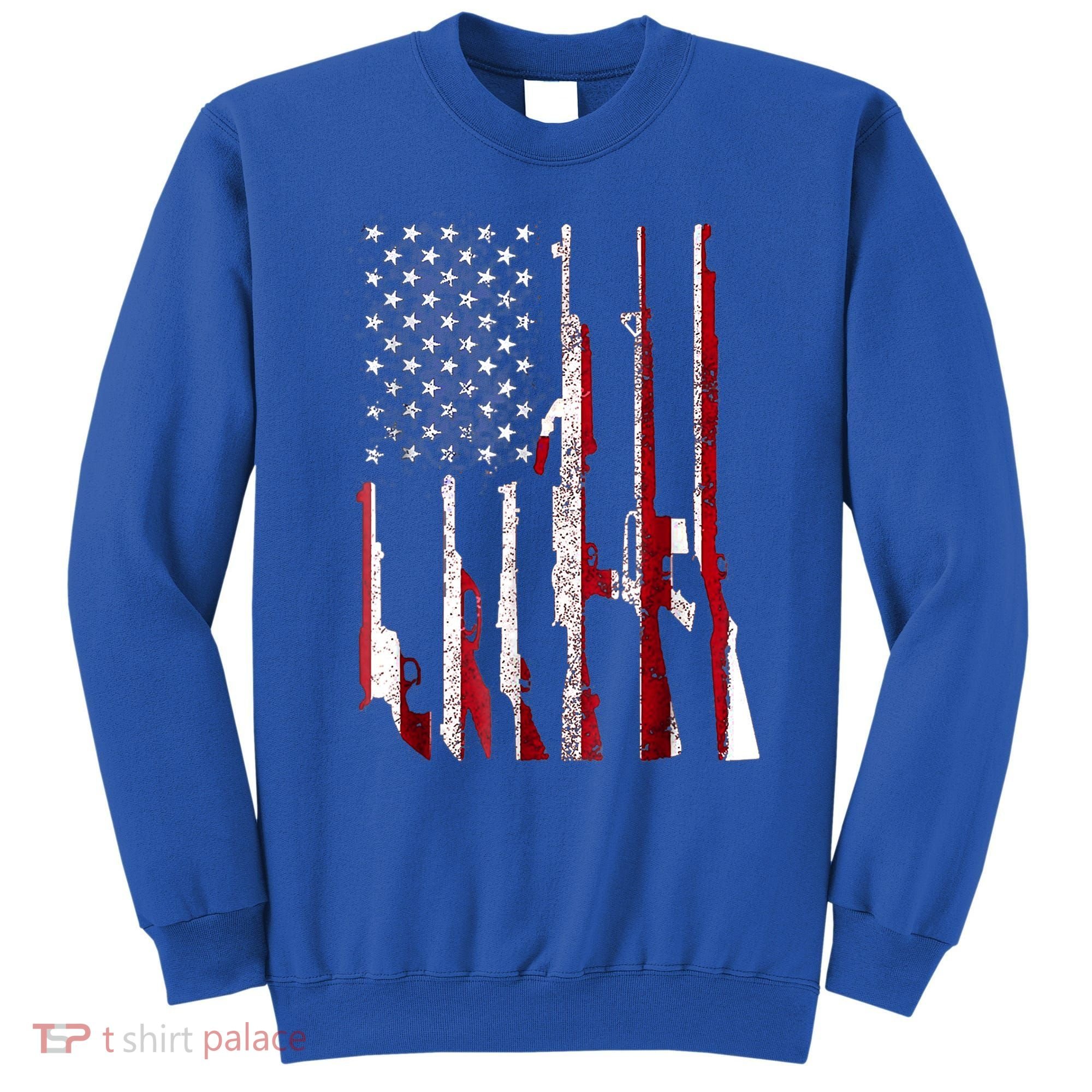 USA Pride Flag Funny Gift Gun 4th Of July American Sweatshirt