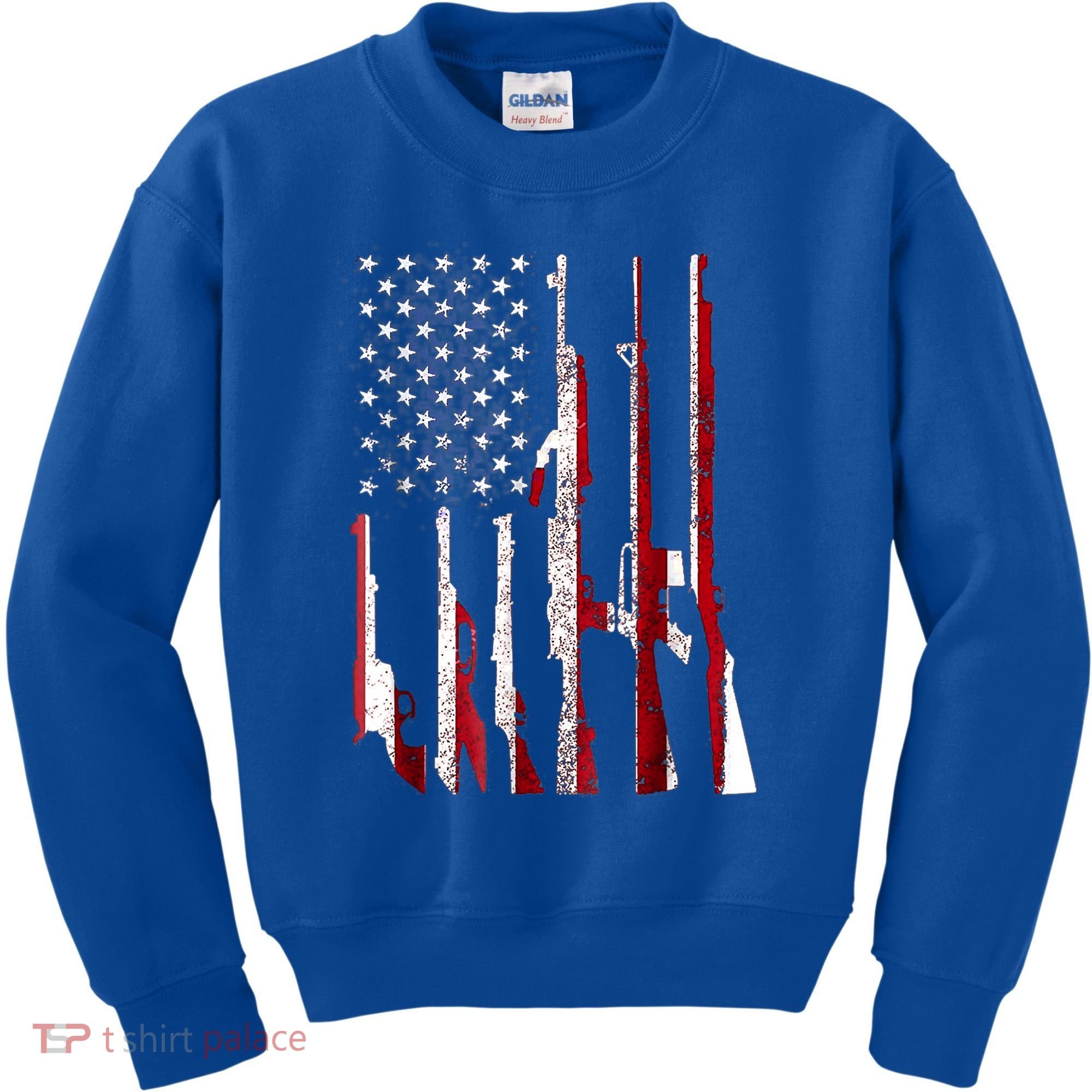 USA Pride Flag Funny Gift Gun 4th Of July American Kids Sweatshirt