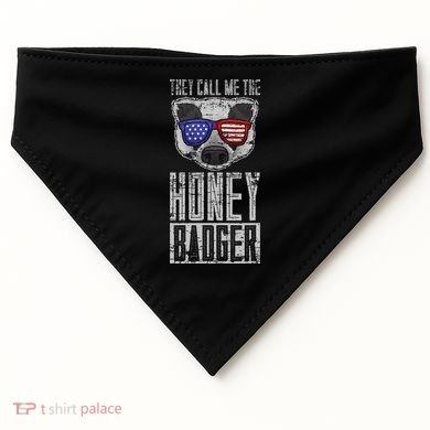 Us Pride Honey Badger Ratel Gift Honey Badger USA-Made Doggie Bandana
