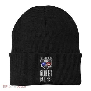 Us Pride Honey Badger Ratel Gift Honey Badger Beanie
