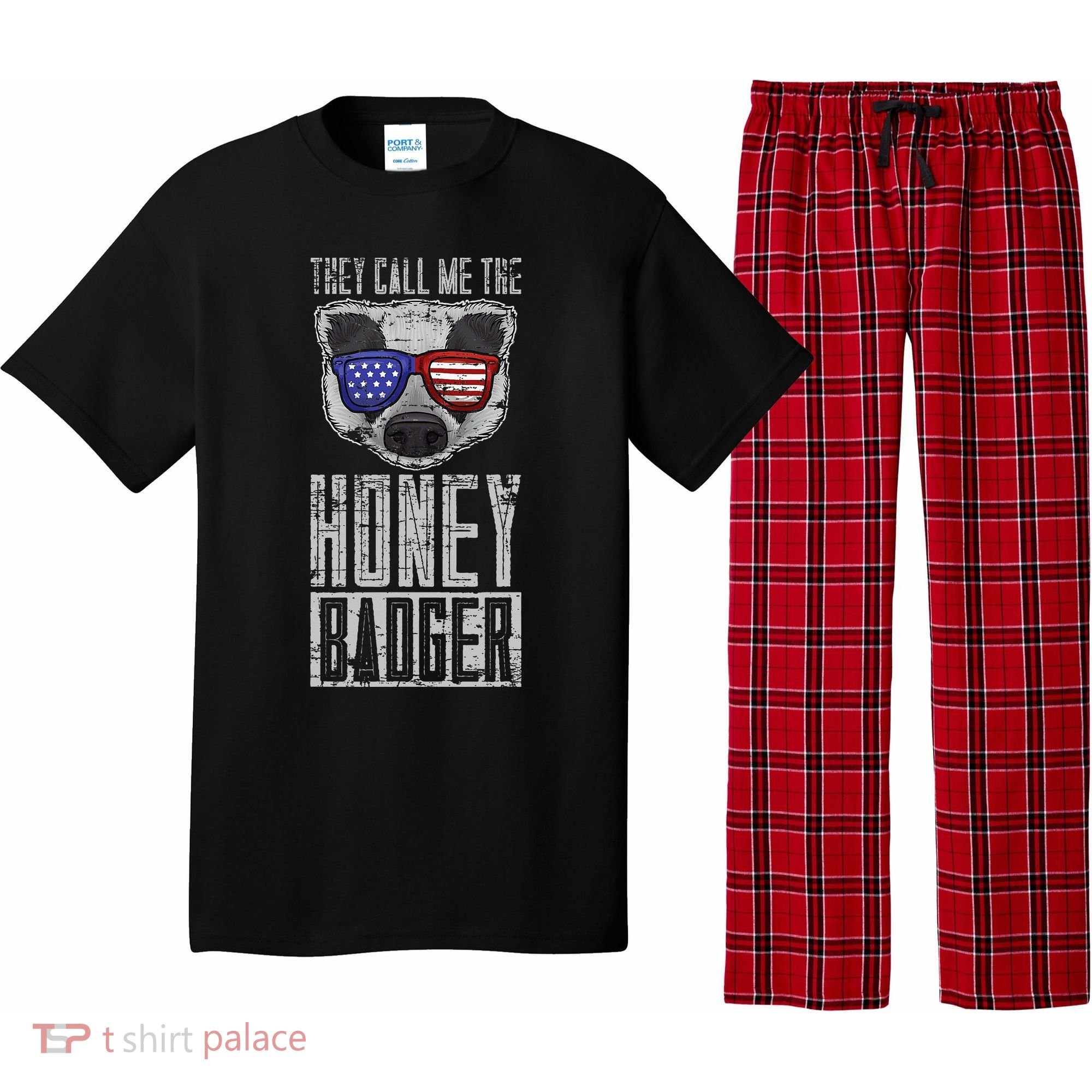 Us Pride Honey Badger Ratel Gift Honey Badger Pajama Set