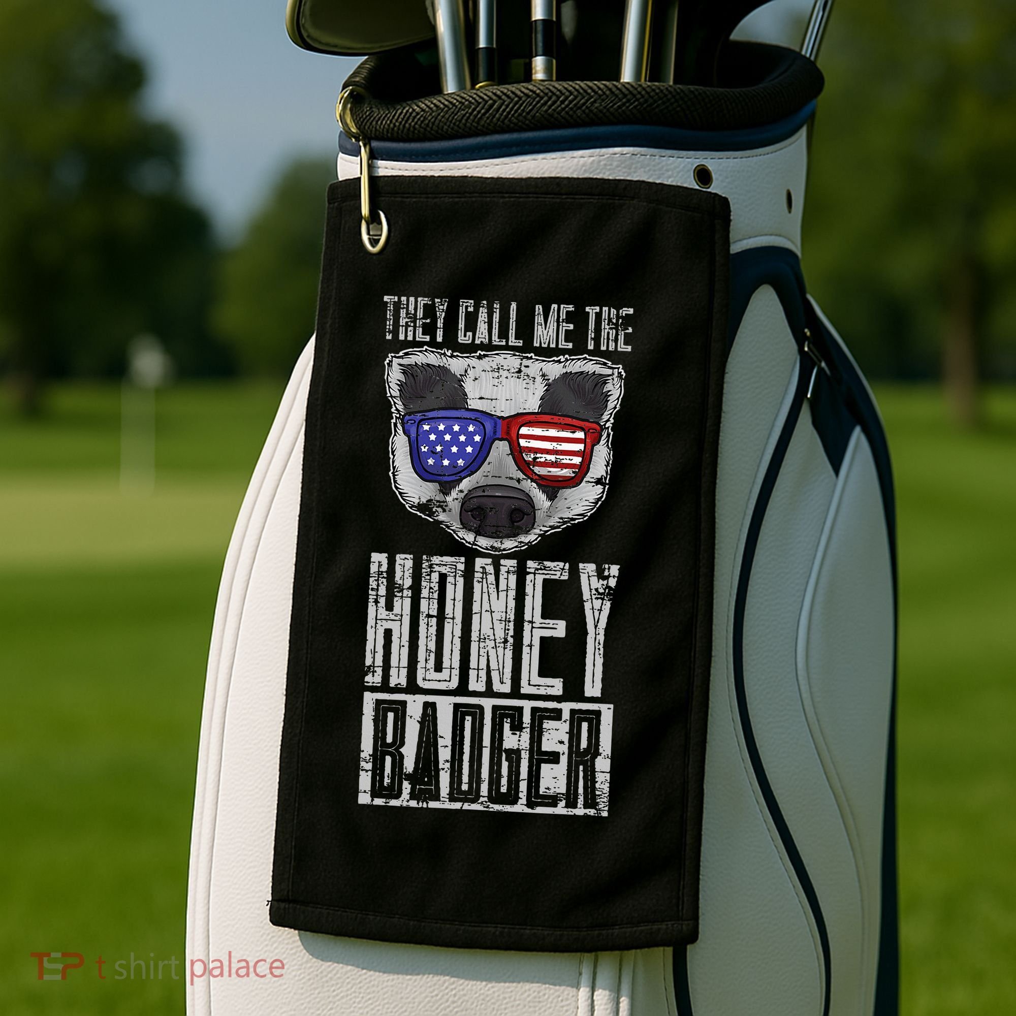 Us Pride Honey Badger Ratel Gift Honey Badger Golf Towel