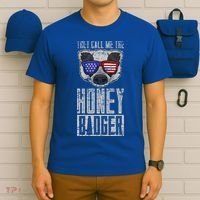 Us Pride Honey Badger Ratel Gift Honey Badger T-Shirt thumb 6