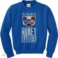 Us Pride Honey Badger Ratel Gift Honey Badger Kids Sweatshirt thumb 0