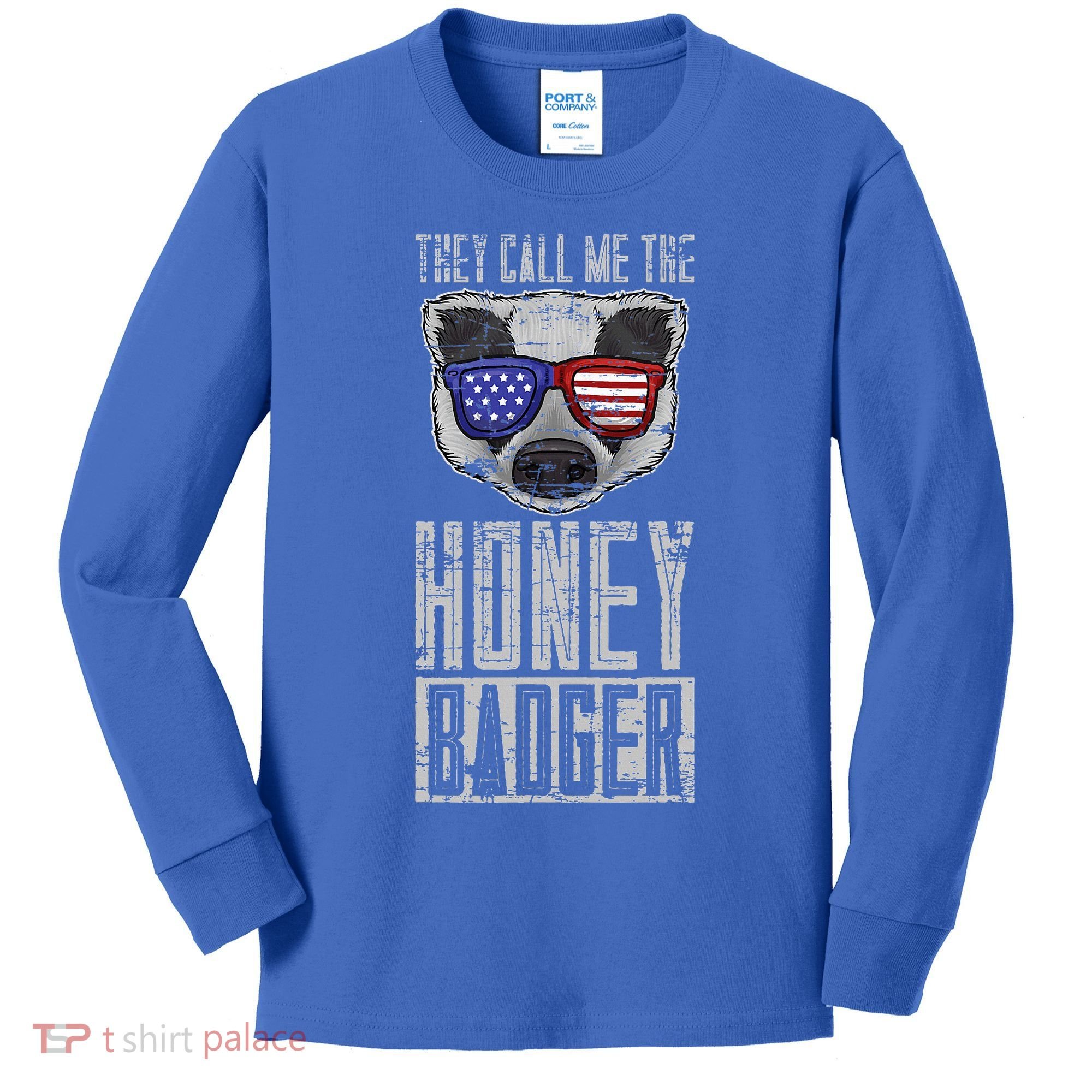 Us Pride Honey Badger Ratel Gift Honey Badger Kids Long Sleeve Shirt