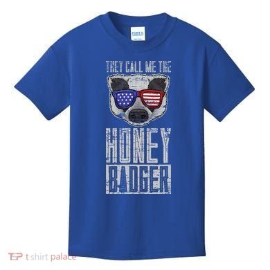 Us Pride Honey Badger Ratel Gift Honey Badger Kids T-Shirt