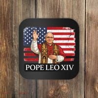 USA Pope Leo XIV Robert American Flag Coaster thumb 0
