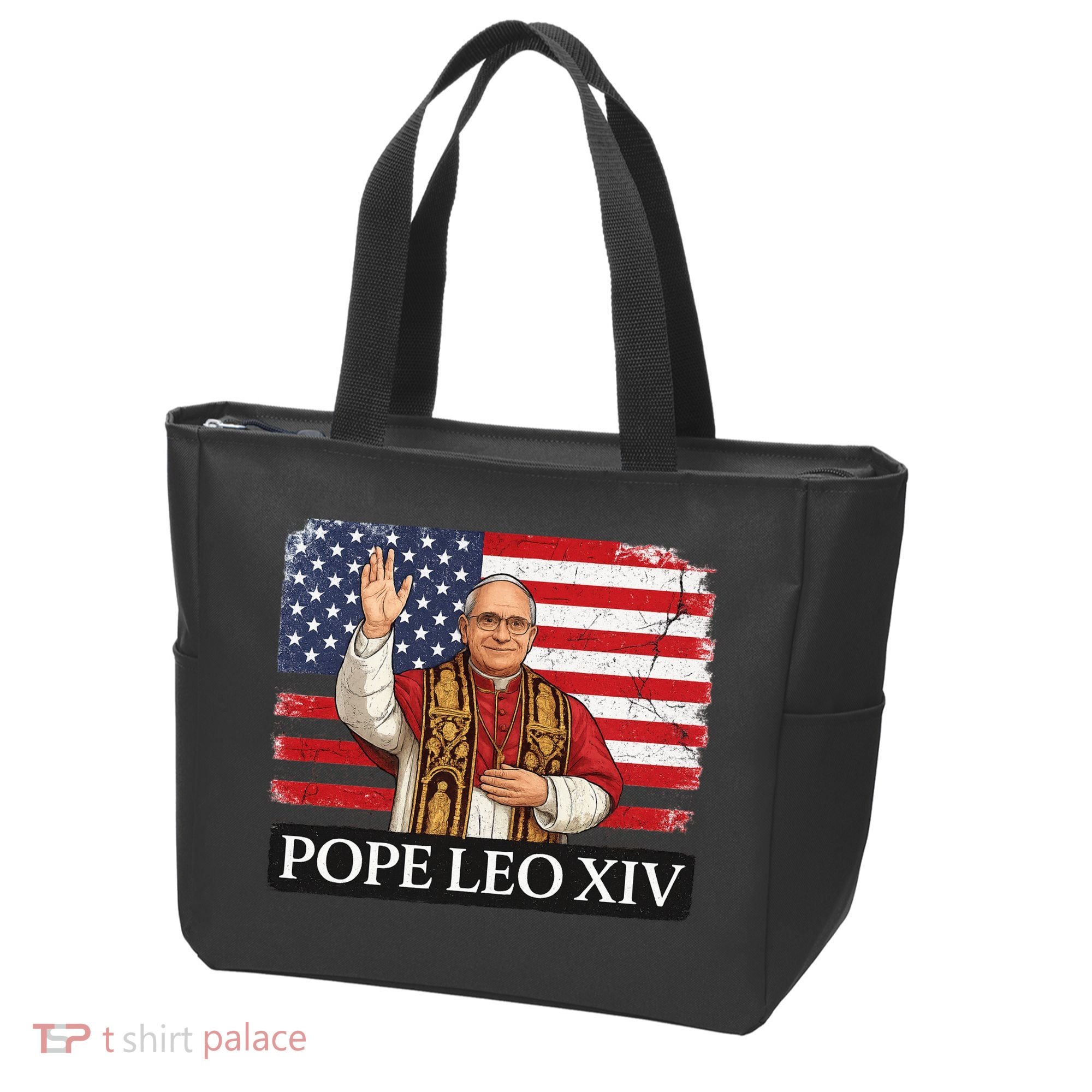 USA Pope Leo XIV Robert American Flag Tote Bag