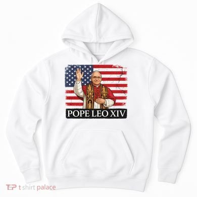 USA Pope Leo XIV Robert American Flag Hoodie