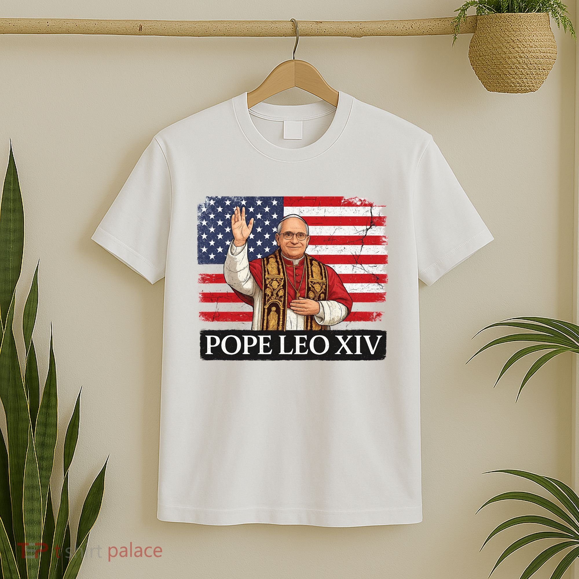 USA Pope Leo XIV Robert American Flag T-Shirt
