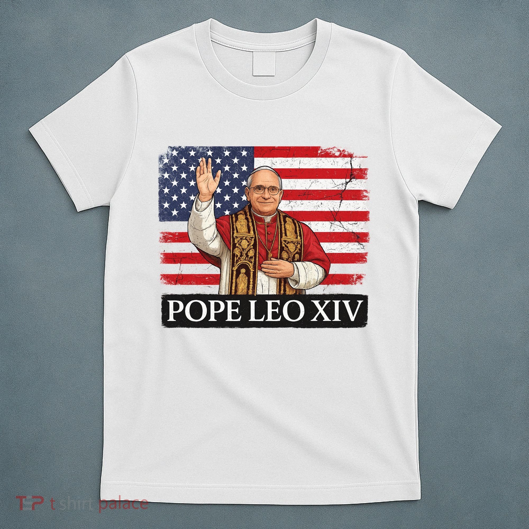 USA Pope Leo XIV Robert American Flag T-Shirt