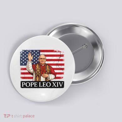 USA Pope Leo XIV Robert American Flag Button