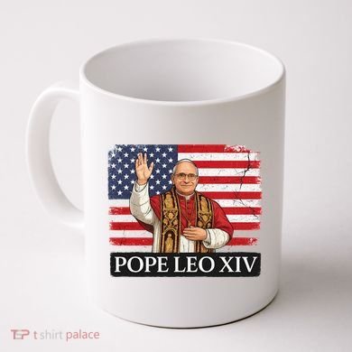 USA Pope Leo XIV Robert American Flag Coffee Mug