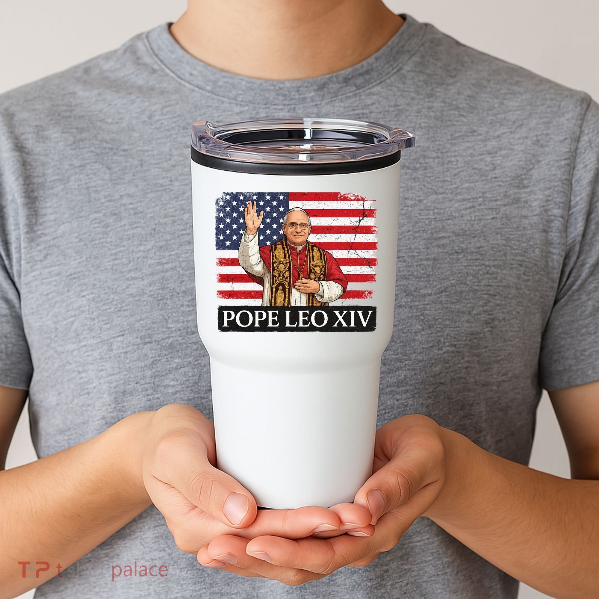 USA Pope Leo XIV Robert American Flag Tumbler